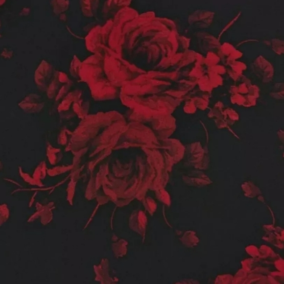 TORRID Kimono RED Black Floral Velvet Trim Sizs Medium 00 - Picture 3 of 3